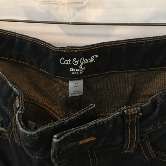 Cat & Jack Boys’ Dark Wash Jeans 14 Straight - Picture 6 of 9